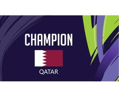 Qatar campione bandiera emblema asiatico nazioni 2023 squadre paesi asiatico calcio simbolo logo design vettore illustrazione