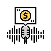 Podcast monetizzazione colore icona vettore illustrazione