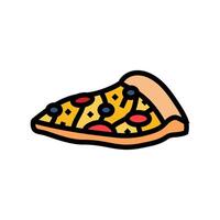 Pizza veloce cibo colore icona vettore illustrazione