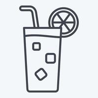 icona lungo isola. relazionato per cocktail, bevande simbolo. linea stile. semplice design modificabile. semplice illustrazione vettore