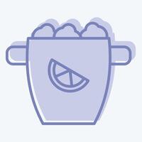 icona ghiaccio benna. relazionato per cocktail, bevande simbolo. Due tono stile. semplice design modificabile. semplice illustrazione vettore