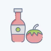 icona ketchup. relazionato per veloce cibo simbolo. scarabocchio stile. semplice design modificabile. semplice illustrazione vettore