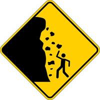 strada avvertimento cartello, caduta rocce , caduta ghiaccio vettore