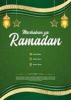 vettore verde lusso Ramadan kareem manifesto modello