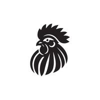 semplice nero pollo testa logo, pollo icona vettore