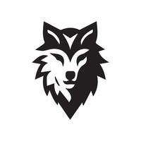 lupo testa illustrazione logo design. lupo portafortuna vettore
