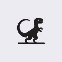 nero dinosauro sagome, dinosauro logo icona vettore