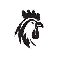 semplice nero pollo testa logo, pollo icona vettore