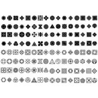 geometrico modello icona vettore impostare. geometrico figura illustrazione cartello collezione. sottobicchieri stampino simbolo o logo.
