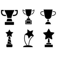 tazza icona vettore impostare. trofeo illustrazione cartello collezione. campioni simbolo. vincere logo