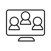 seminario web icona vettore. in linea conferenza illustrazione cartello. in linea formazione simbolo o logo. vettore