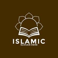 lusso musulmano imparare logo, Islam apprendimento logo modello, vettore illustrazione