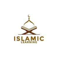 musulmano imparare logo, Islam apprendimento logo modello, islamico media vettore illustrazione