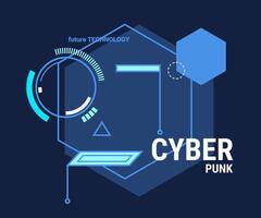 cartone animato colore cyberpunk futuristico concetto manifesto. vettore