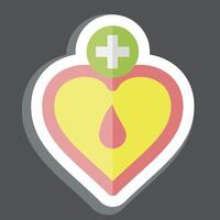 etichetta memoriale. relazionato per sangue donazione simbolo. semplice design modificabile. semplice illustrazione vettore