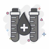 icona sangue tubo. relazionato per sangue donazione simbolo. comico stile. semplice design modificabile. semplice illustrazione vettore