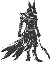 silhouette anubis il Egitto mitico creatura nero colore solo vettore