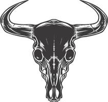 silhouette Toro testa cranio nero colore solo vettore
