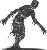 ai generato silhouette mummia attacco il Egitto mitico creatura nero colore solo vettore