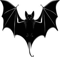 ai generato silhouette pipistrello animale nero colore solo pieno corpo vettore