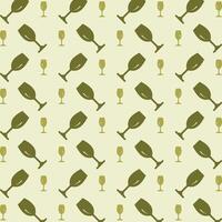 vino bicchiere verde tema di moda ripetendo modello design vettore illustrazione sfondo