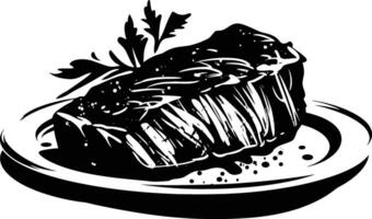 ai generato silhouette bistecca cibo nero colore solo vettore