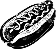 ai generato silhouette hot dog nero colore solo vettore