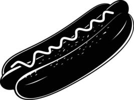 ai generato silhouette hot dog nero colore solo vettore