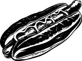 ai generato silhouette hot dog nero colore solo vettore