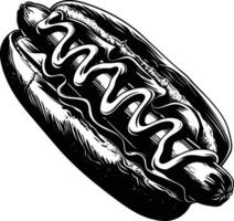 ai generato silhouette hot dog nero colore solo vettore