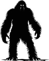 ai generato silhouette yeti il mitico creatura antico bestia nero colore solo vettore