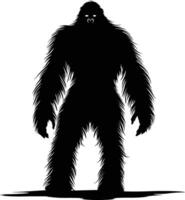 ai generato silhouette yeti il mitico creatura antico bestia nero colore solo vettore