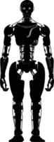 ai generato silhouette robot personaggio nero colore solo pieno corpo vettore