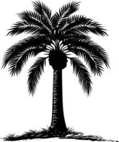 ai generato silhouette palma date nero colore solo vettore
