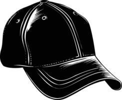 ai generato silhouette baseball cappello nero colore solo vettore