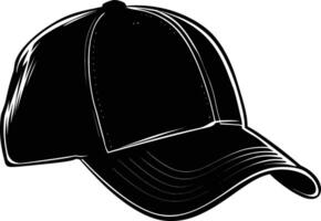 ai generato silhouette baseball cappello nero colore solo vettore