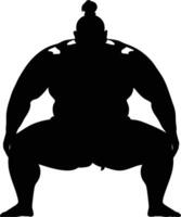 ai generato silhouette giapponese sumo atleta nero colore solo vettore