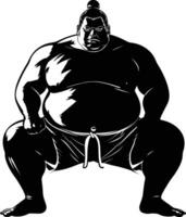 ai generato silhouette giapponese sumo atleta nero colore solo vettore