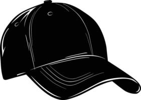 ai generato silhouette baseball cappello nero colore solo vettore