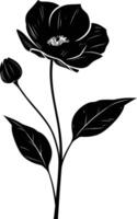 ai generato silhouette fiore pieno corpo nero colore solo vettore