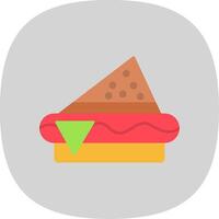 Sandwich piatto curva icona vettore