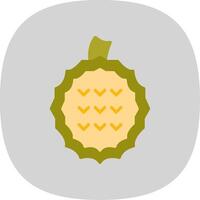 jackfruit piatto curva icona vettore