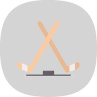 ghiaccio hockey piatto curva icona vettore