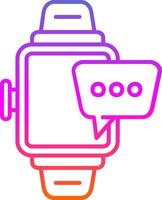 icona del gradiente della linea dello smartwatch vettore