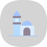 moschea piatto curva icona vettore