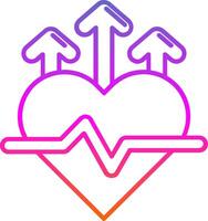 icona del gradiente della linea della frequenza cardiaca vettore