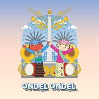 ondel ondel illustrazione vettore