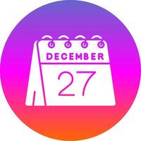 27th di dicembre glifo pendenza cerchio icona vettore