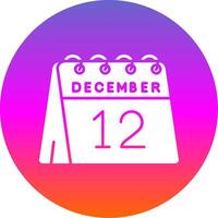 12 ° di dicembre glifo pendenza cerchio icona vettore