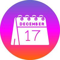 17 ° di dicembre glifo pendenza cerchio icona vettore